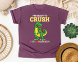 Im Ready To Crush Kindergarten Dino graphic tee in Berry