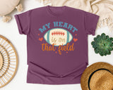 My Heart Is On That Field Ball graphic tee in Berry