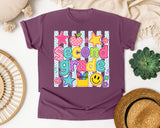 Second Grade Crayons Smiley graphic tee in Berry
