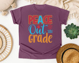 Peace Out 5th Grade Orange graphic tee in Berry