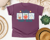 Hello First Grade Frames graphic tee in Berry