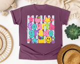 Fourth Grade Crayons Smiley graphic tee in Berry