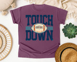 Touch Down Navy Bold graphic tee in Berry