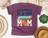 My Favorite Player Calls Me Mom Vintage graphic tee in Berry