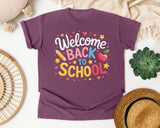 Welcome Back To School Apple Heart graphic tee in Berry