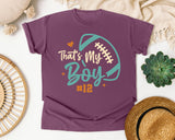 Thats My Boy Number 12 graphic tee in Berry