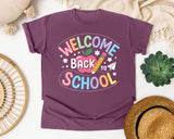Welcome Back To School Neon graphic tee in Berry