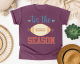 Tis The Season Football Cream graphic tee in Berry