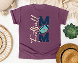 Football Mom Navy Vertical graphic tee in Berry