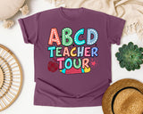 ABCD Teacher Tour Marquee graphic tee in Berry