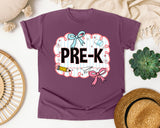 Pre-K Scallop Bow graphic tee in Berry