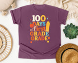 100 Days Of First Grade graphic tee in Berry