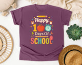 Happy 100 Days Of School Apple Clock graphic tee in Berry