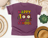 Happy 100 Days Of School Scissors graphic tee in Berry