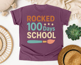 Rocked 100 Days Of School graphic tee in Berry