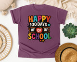 Happy 100 Days Of Of Of School graphic tee in Berry