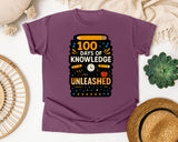 100 Days Of Knowledge Unleashed graphic tee in Berry