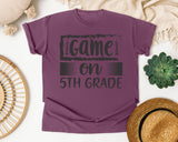 Game On 5th Grade Grey graphic tee in Berry