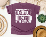 Game On 5th Grade White graphic tee in Berry