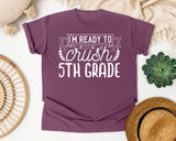 I'm Ready To Crush 5th Grade White graphic tee in Berry