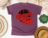 Rangers Volleyball Dad graphic tee in Berry