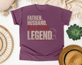 Father Husband Meat Smoker Legend Pink graphic tee in Berry
