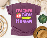 Teacher Of Tiny Humans graphic tee in Berry