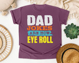 Dad Jokes Are How Eye Roll graphic tee in Berry