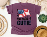 Star Spangled Cutie White 5 graphic tee in Berry