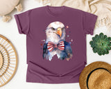 Eagle With Patriotic Bow Tie graphic tee in Berry