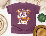 100 Percent Pure Super Dad White graphic tee in Berry