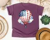 Flag Hot Air Balloon graphic tee in Berry
