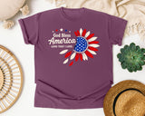God Bless America Land That I Love Red graphic tee in Berry