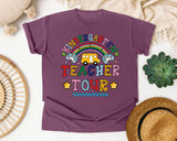 Kindergarten Teacher Tour graphic tee in Berry