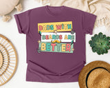 Dads With Beards Are Better White 2 graphic tee in Berry