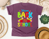 Welcome Back To School graphic tee in Berry