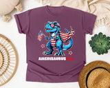 Amerisaurus Rex Grey graphic tee in Berry