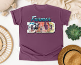 Farmer Dad Grey 2 graphic tee in Berry