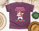 Im Ready To Crush Kindergarten Unicorn graphic tee in Berry