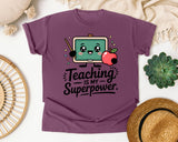 Teaching Is My Superpower graphic tee in Berry