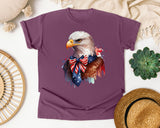 Eagle With Flag Bow graphic tee in Berry