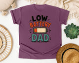 Low Battery Dad graphic tee in Berry