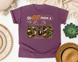 So God Made A Dad graphic tee in Berry