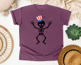 Patriotic Skeleton Dancing graphic tee in Berry