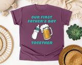 Our First Father's Day Together Teal graphic tee in Berry