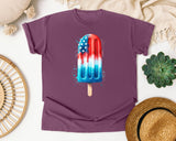 Patriotic Popsicle Teal graphic tee in Berry