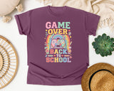 Game Over Back To School Rainbow graphic tee in Berry