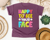 Happy To See Your Face graphic tee in Berry