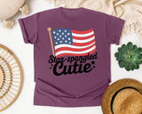 Star Spangled Cutie Black 2 graphic tee in Berry