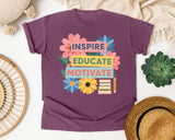 Inspire Educate Motivate graphic tee in Berry